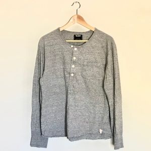 Todd Snyder Long Sleeve Henley (Heather Grey)